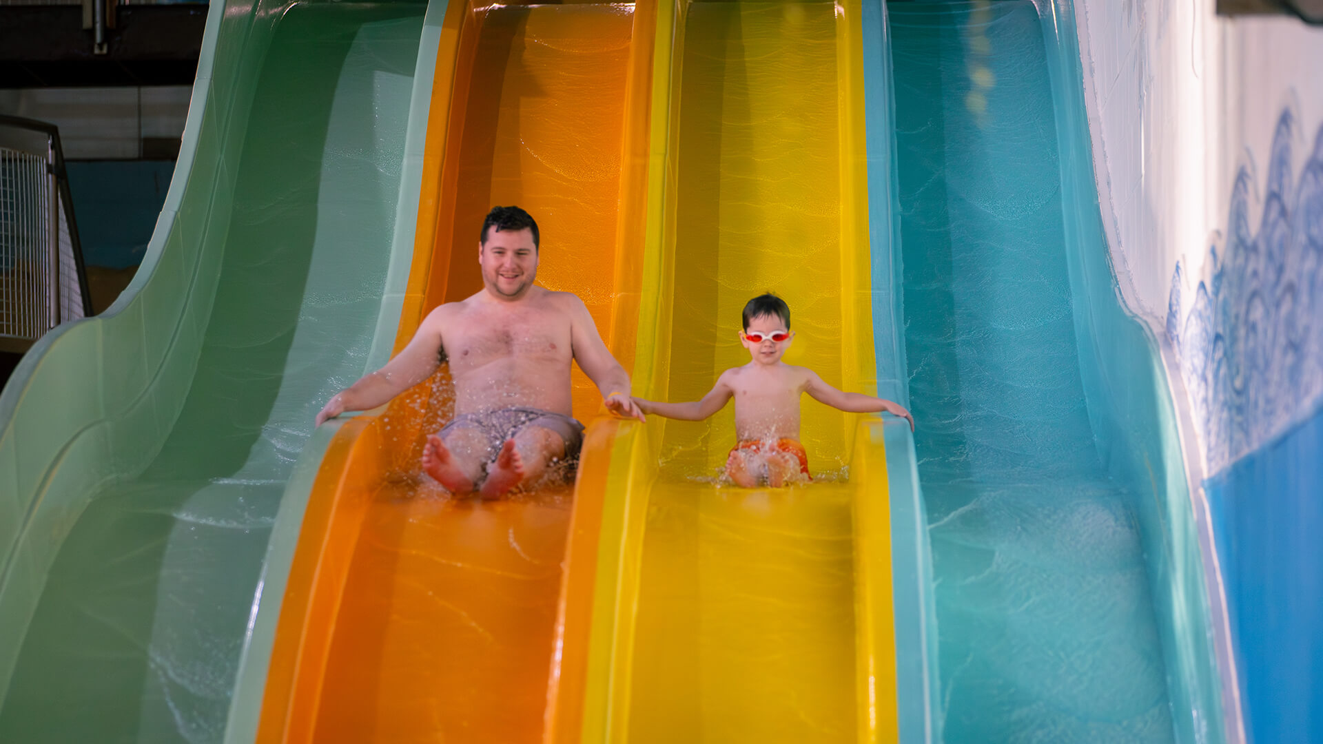 Father and Son Riding Family Multi Slide